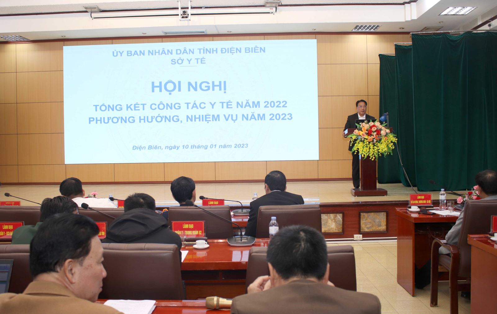 Đồng chí Phạm Giang Nam, Giám đốc Sở Y tế phát biểu khai mạc Hội nghị
